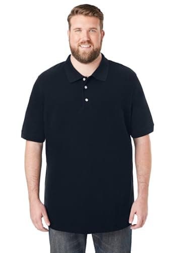 KingSize Shrink-Less Classic Cotton Polo Shirt Black