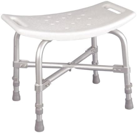 Big & Tall Heavy Duty Bath Bench with Backrest, 500 lbs Capacity, Adjustable Seat Height 14"-21", Aluminum Frame