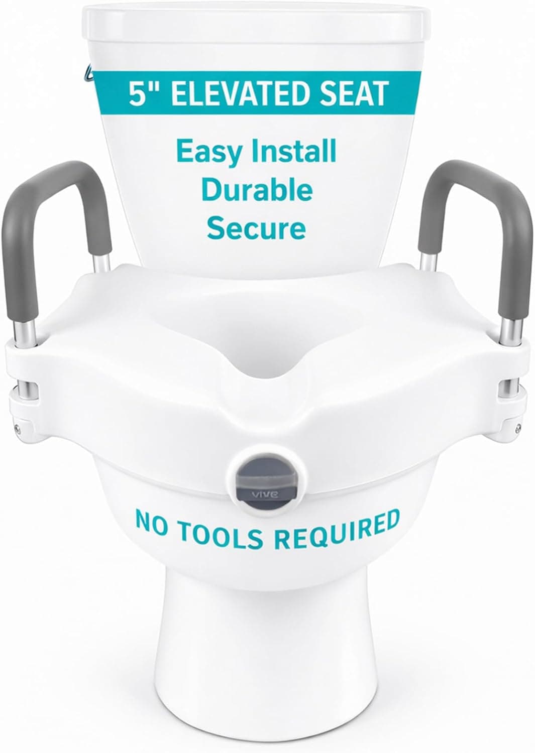 Vive Raised Toilet Seat 5" Portable Elevated Toilet Seat Riser & Extender