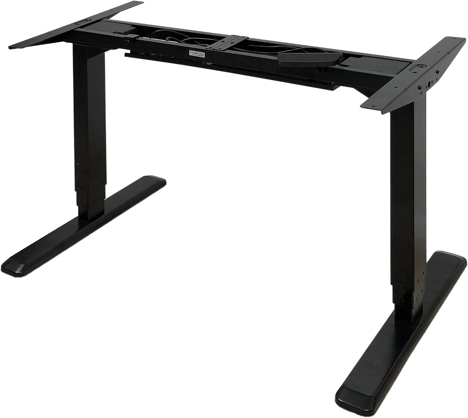 Ergomax Height Adjustable Ergonomic Standing Workstation Electric Desk Frame w/Dual Motor, 50 Inch Max (Black)