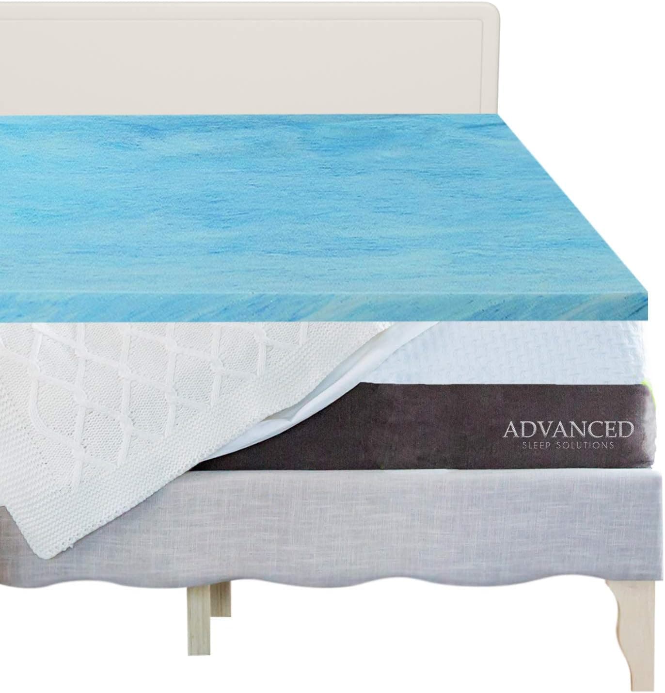 Gel Memory Foam Mattress Topper Twin XL, Plush 2 Inch Gel Infused, Made in USA