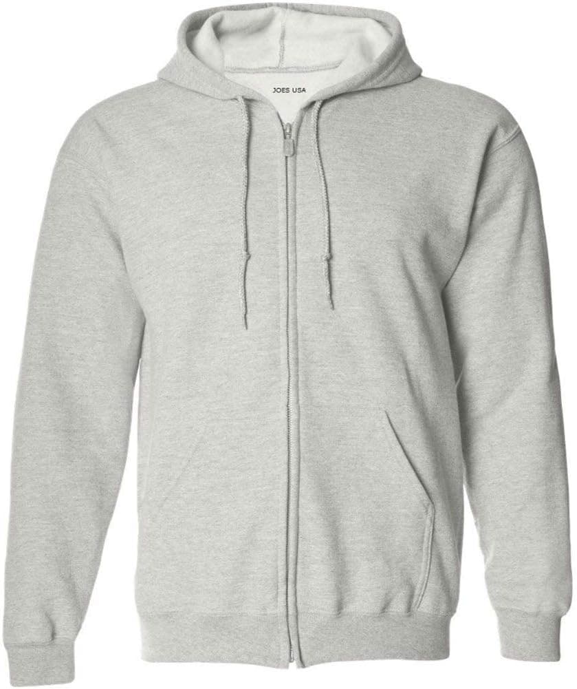 Joe's USA Mens Big & Tall Fleece Full-Zip Hooded Sweatshirt