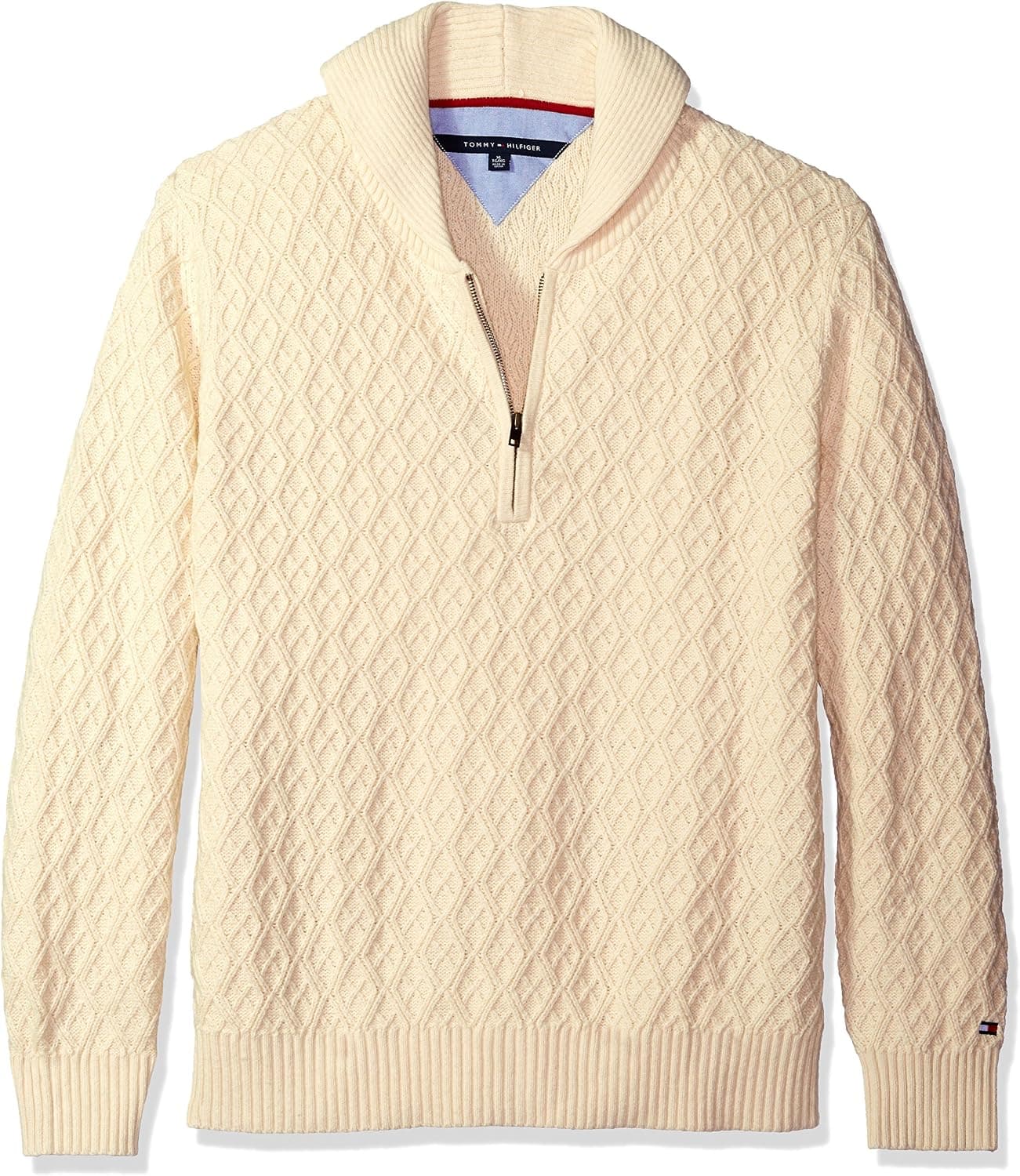 Tommy Hilfiger Men's Big and Tall Andy Argyle 1/4 Zip Sweater