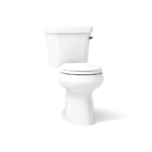 Kohler K-5481-RA-0 Highline Comfort Height Two-Piece Round-Front 1.28 gpf Toilet with Class Five Flush Technology and Right-Hand Trip Lever White
