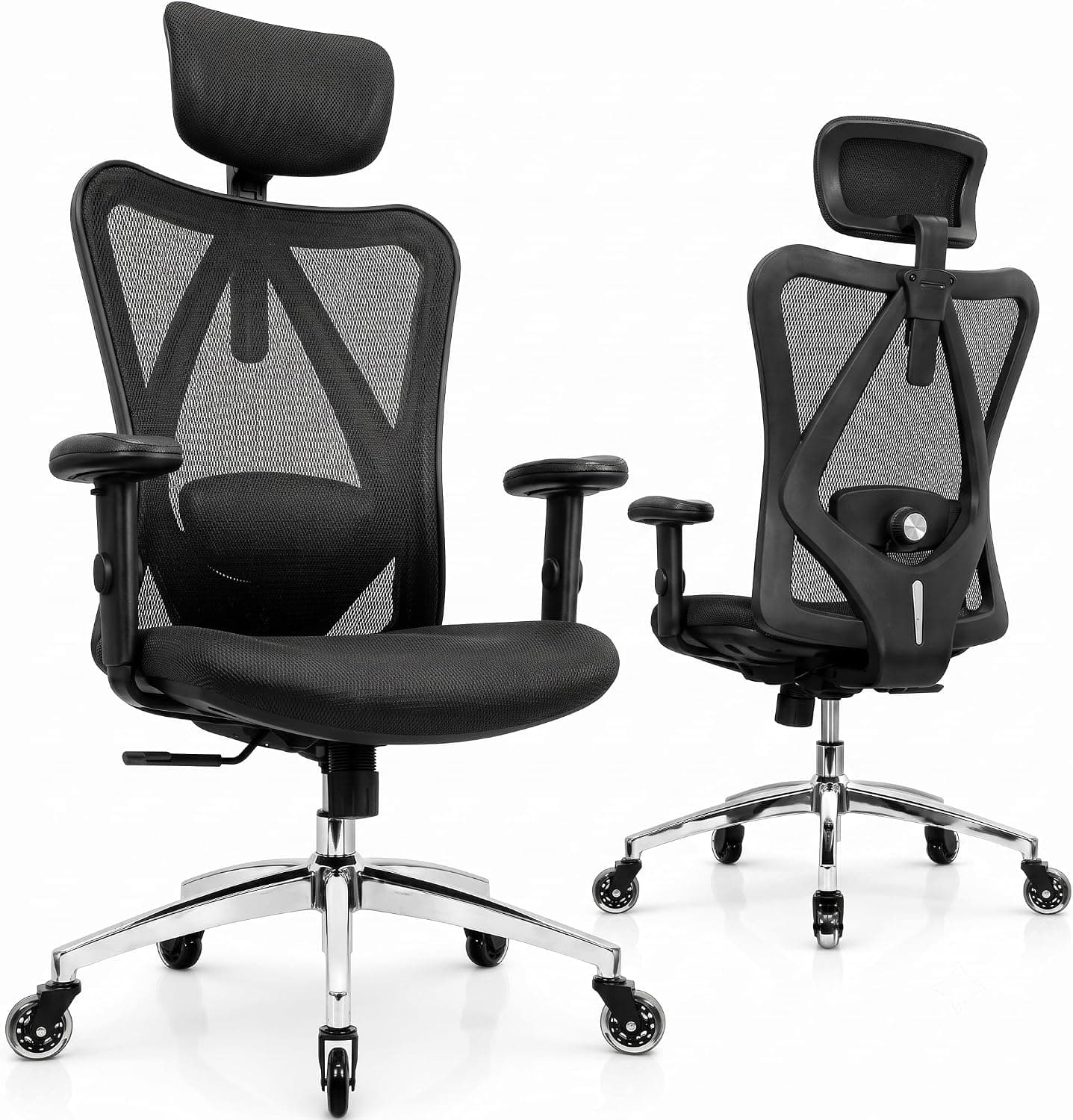 Duramont Ergonomic Office Chair, Adjustable High Back Desk Chair with Lumbar Support, Breathable Mesh and Thic