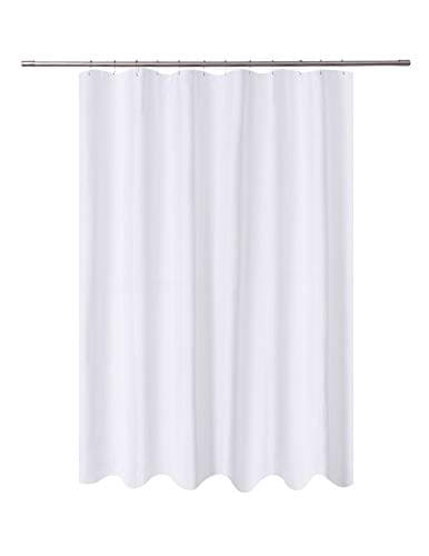 N&Y HOME Fabric Shower Curtain Liner Extra Long 72 x 84 Inches, White
