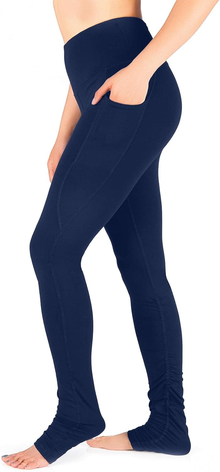 Yogipace Women's 34" High Waisted Extra Long Over The Heel Yoga Leggings with Side Pockets