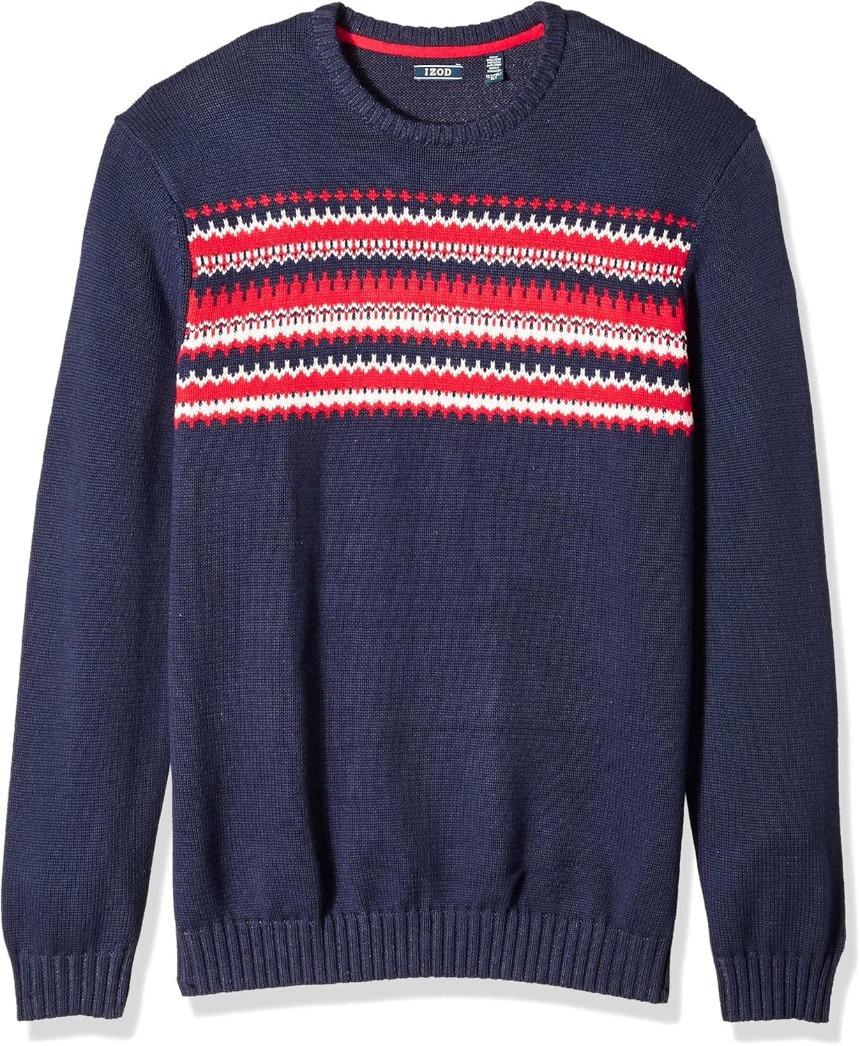 IZOD Men's Big and Tall Fairisle 5 Gauge Crewneck Sweater