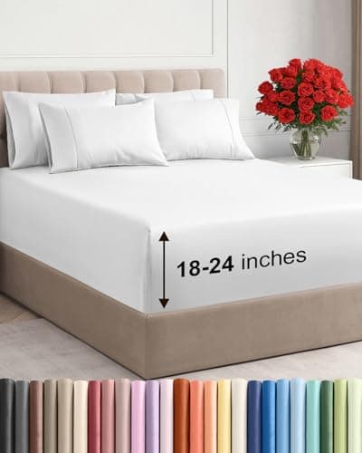 CGK Extra Deep King Sheet Set - 6pc Cooling Sheets - White