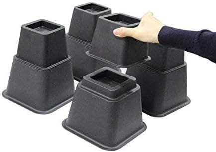 Jeronic Bed Risers 8 inch Heavy Duty, 3 Height Option Furniture Risers, Black
