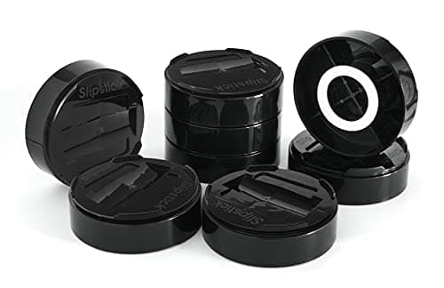 Slipstick Stack-Its 1 Inch Adjustable Bed Risers/Furniture Risers (Set of 8) Lifts Height 1", 2" or 3" - Black Heavy Duty Risers for Desks, Couches, Sofas, Beds, Tables, Dressers, and More