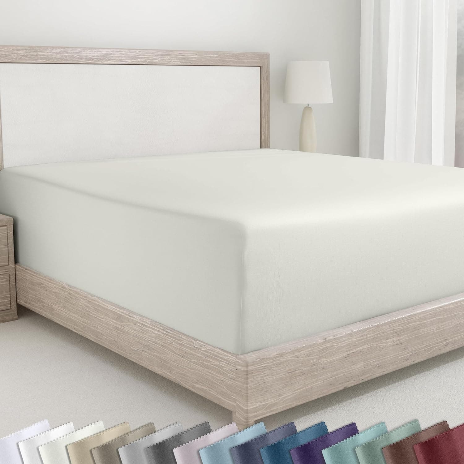 California Design Den Deep Pocket King Fitted Sheet, Soft 400 Thread Count 100% Cotton Sateen, No Pop-Off Elas