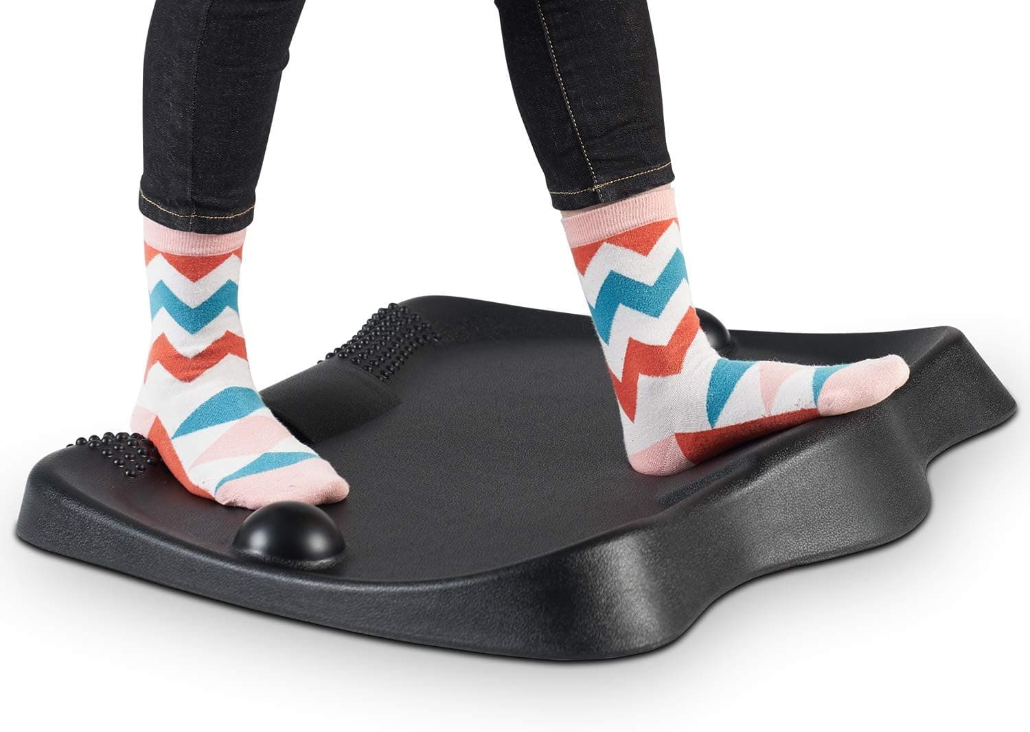 FEZIBO Anti-Fatigue Standing Desk Mat Ergonomic Not-Flat Cushion Mat with Foot Massage Pad