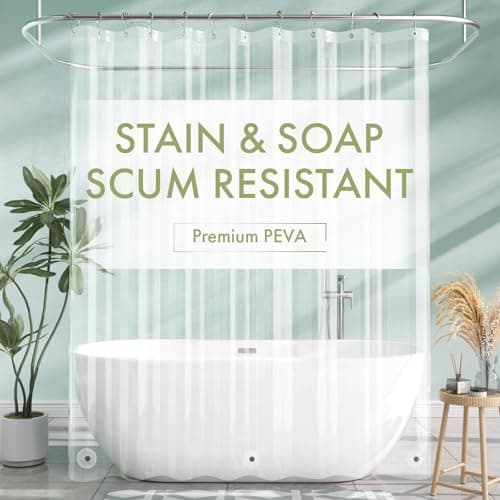 AmazerBath Extra Long Shower Curtain Liner, Clear Shower Liner 84 Inches Long, 72x84 Plastic Cute Tall Curtain, PEVA Bathroom Liners with 3 Magnets