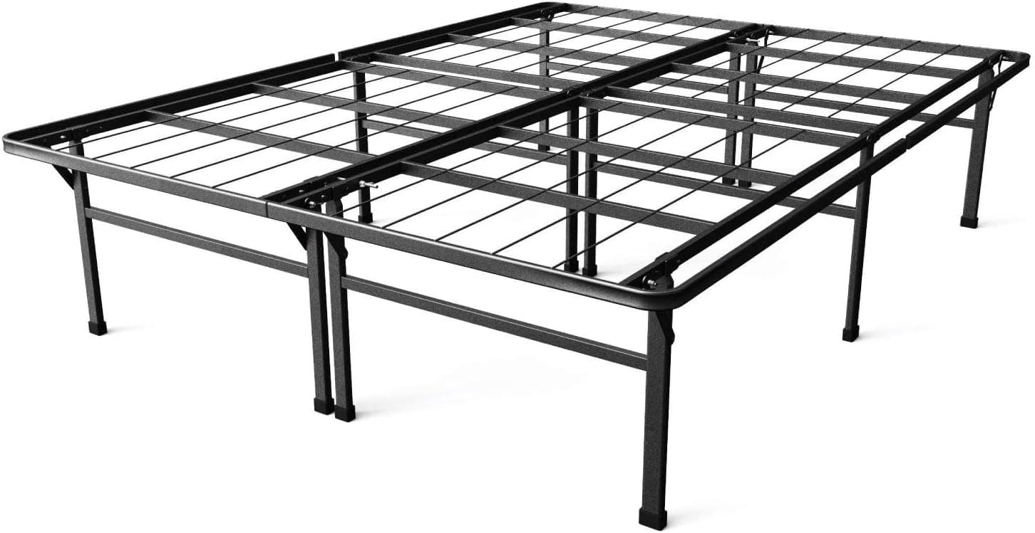 Fast Furnishings King Size 18-inch High Rise Metal Platform Bed Frame