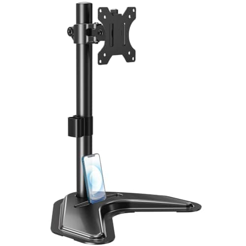 MOUNTUP Single Monitor Stands, Freestanding VESA Monitor Desk Mount fits 13'' to 32'' Computer Screen with Height Adjustable, Swivel, Tilt, Rotation, 17.6 lbs Load, For Home Office, VESA 75x75/100x100