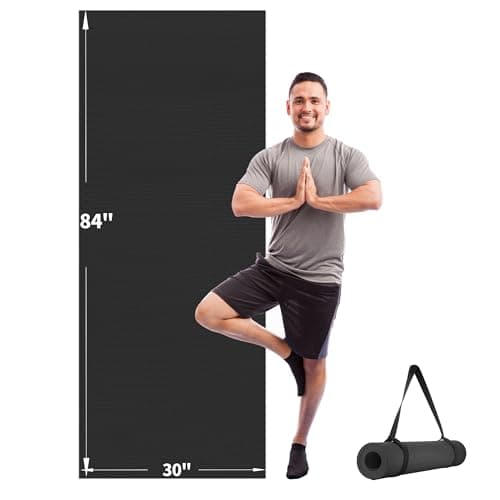 CAMBIVO Extra Long Wide Yoga Mat 84''x30'', 6mm Thick PVC Workout Mat
