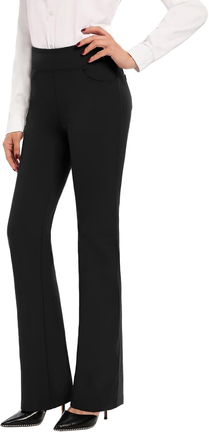 SEVEGO Women's Bootcut Dress Pants 29" Inseam High Waist Stretch Work Pants with Pockets