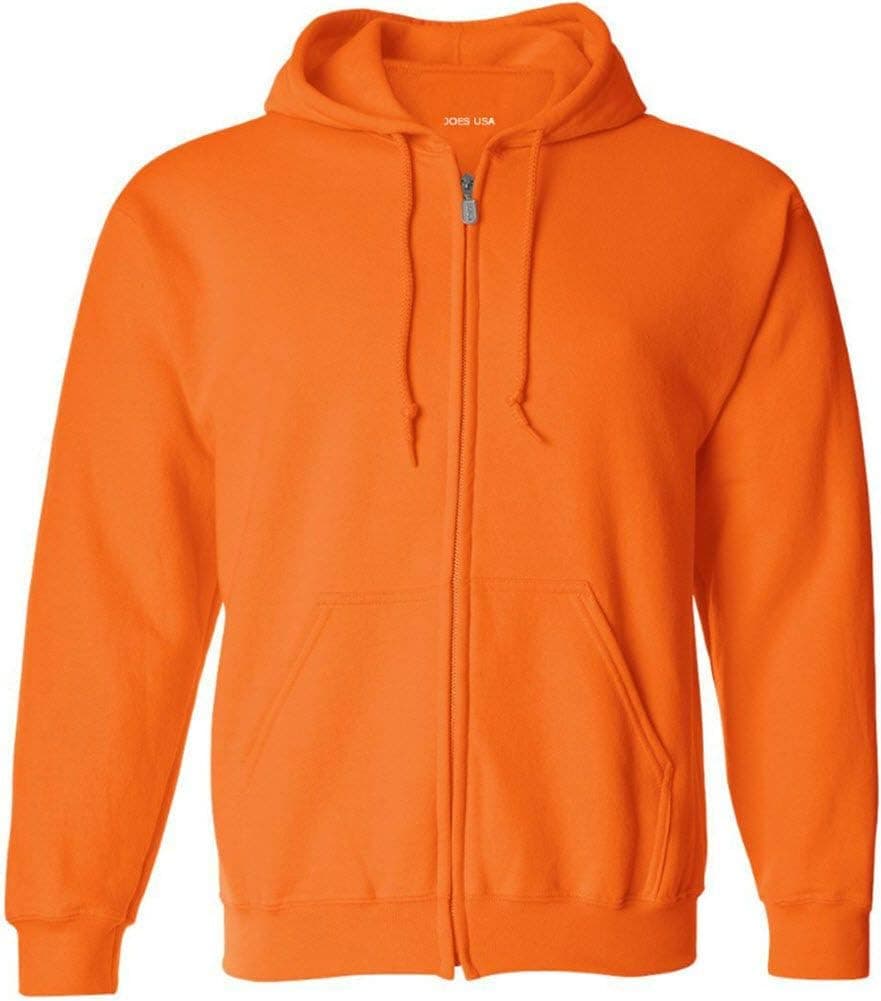 Joe's USA Mens 9-Ounce Heavyweight Big & Tall Fleece Full-Zip Hooded Sweatshirt