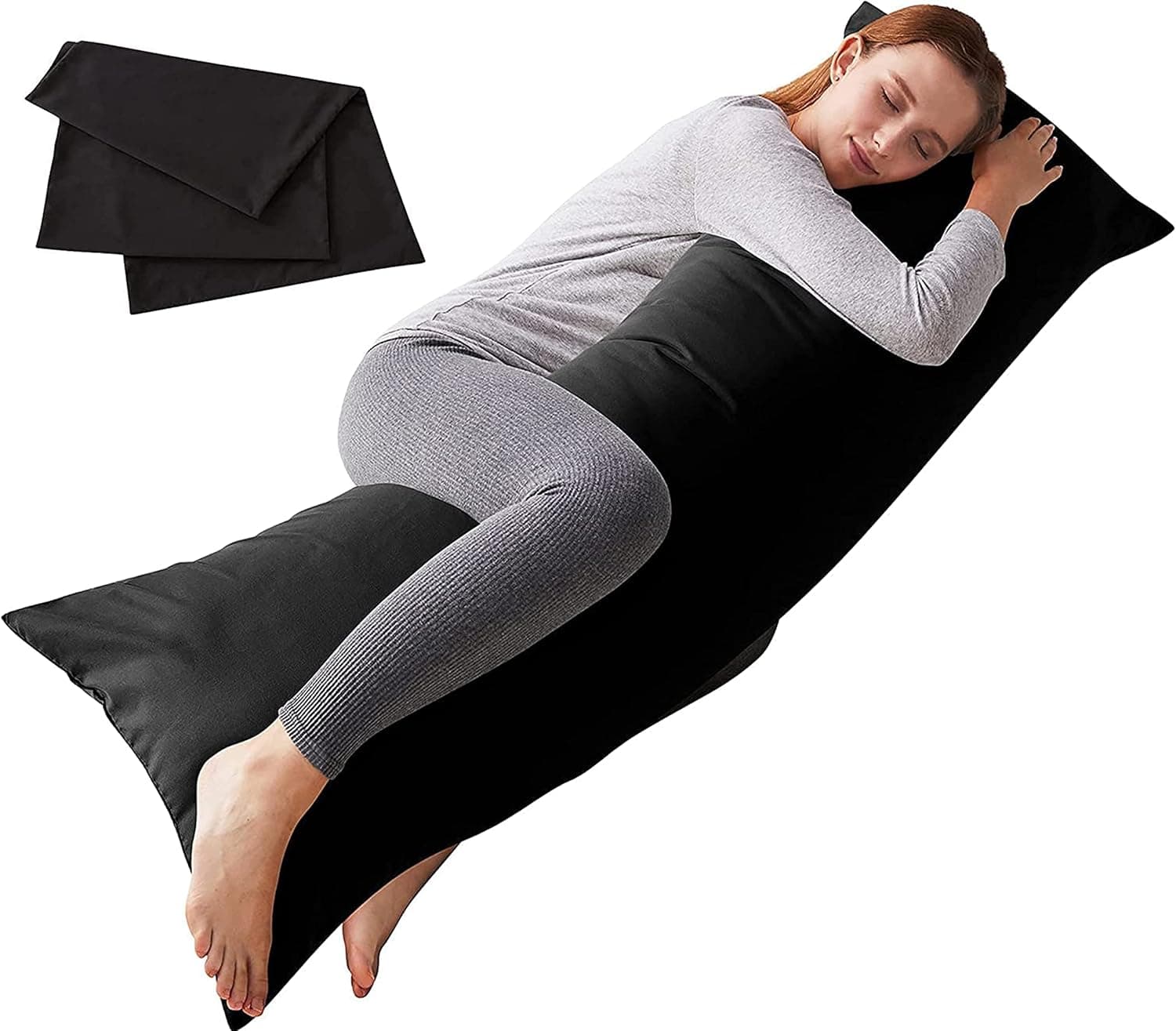 ELNIDO QUEEN Body Pillow with Pillowcase, Soft Long Bed Pillow for Adults, Breathable Full Body Pillow Insert
