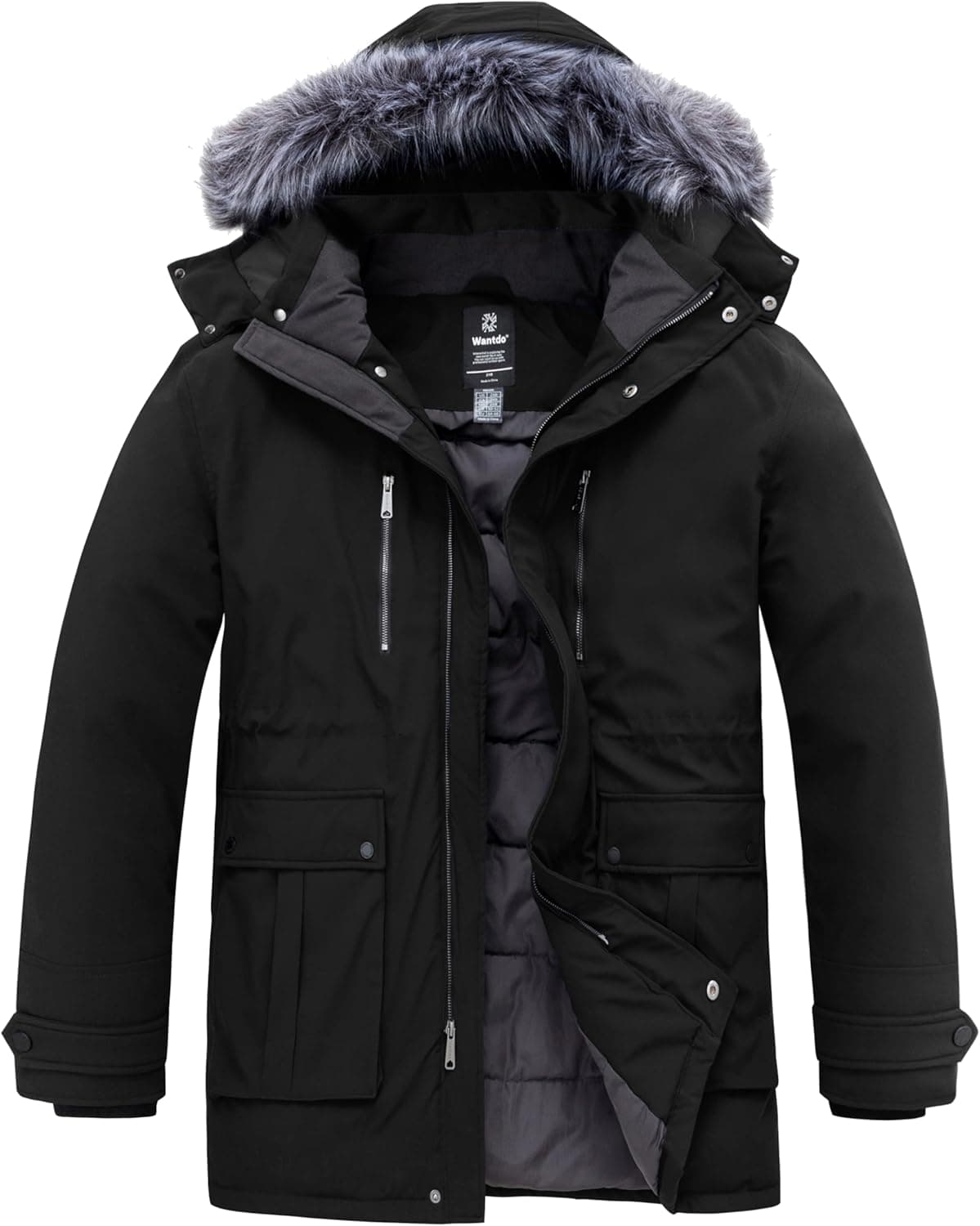 Wantdo Men's Big and Tall Windproof Parka Winter Puffer Jacket
