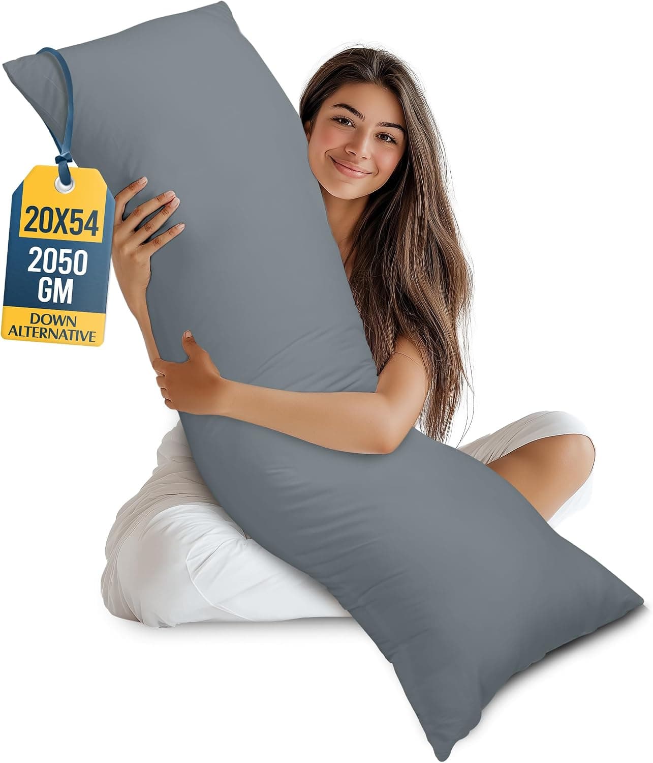 Utopia Bedding Full Body Pillow for Adults 20x54, Grey