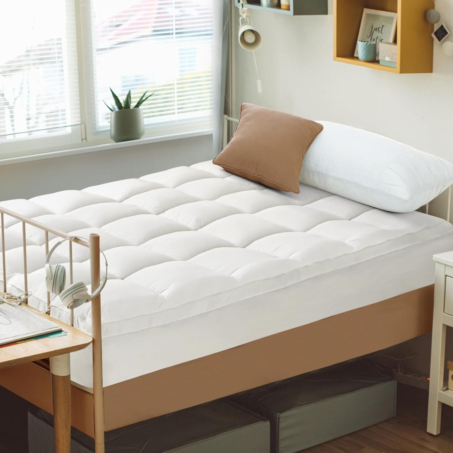 CYMULA Twin XL Mattress Topper - Soft Cooling Extra Thick Pillow Top 8-21in Deep Pocket