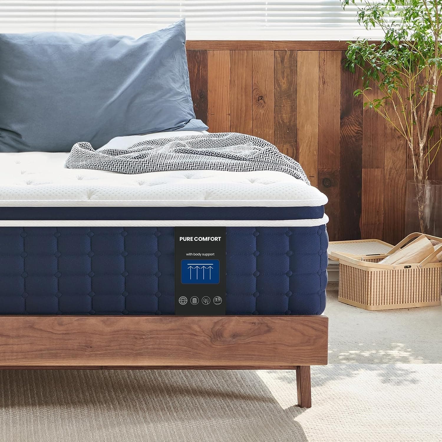 Coolvie Twin XL Mattress 12 Inch, Medium Firm XL Twin Mattress in a Box, Hybrid Individual Pocket Springs with Memory Foam