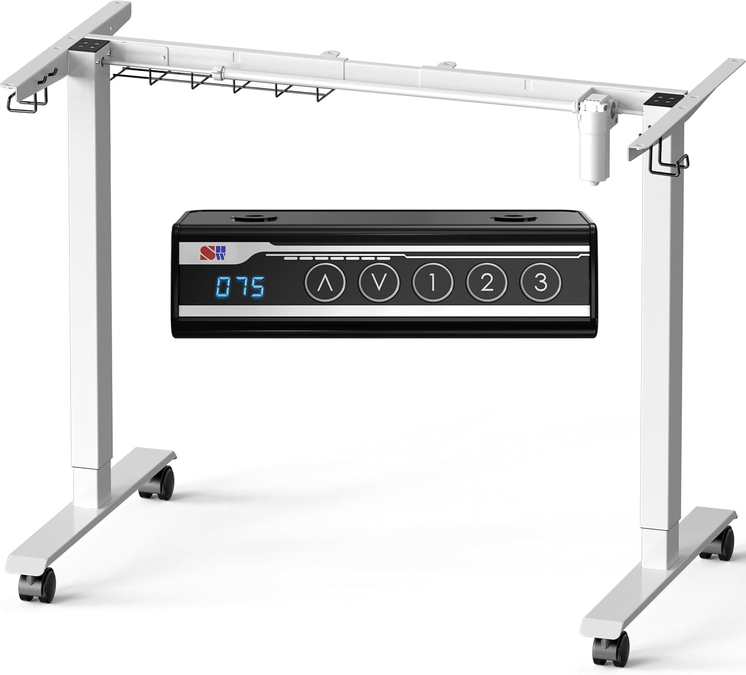 SHW Electric Height Adjustable Standing Desk Frame for 40"-72" Table Tops, Memory Presets, Dual Motor
