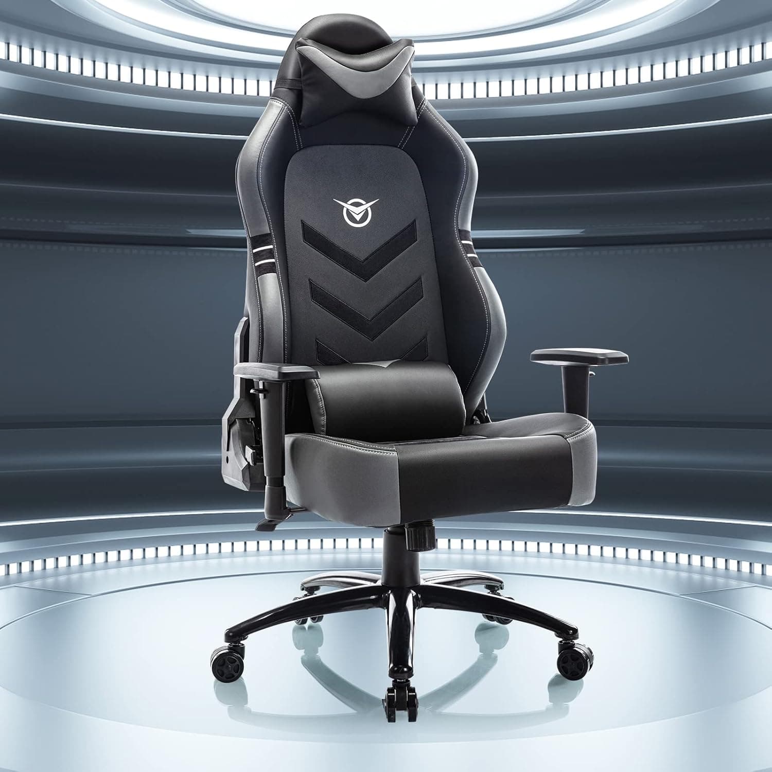 COLAMY Big and Tall Gaming Chair with Footrest 350lbs, Ergonomic High Back PC Chair with Wide Seat, Reclining (Black)