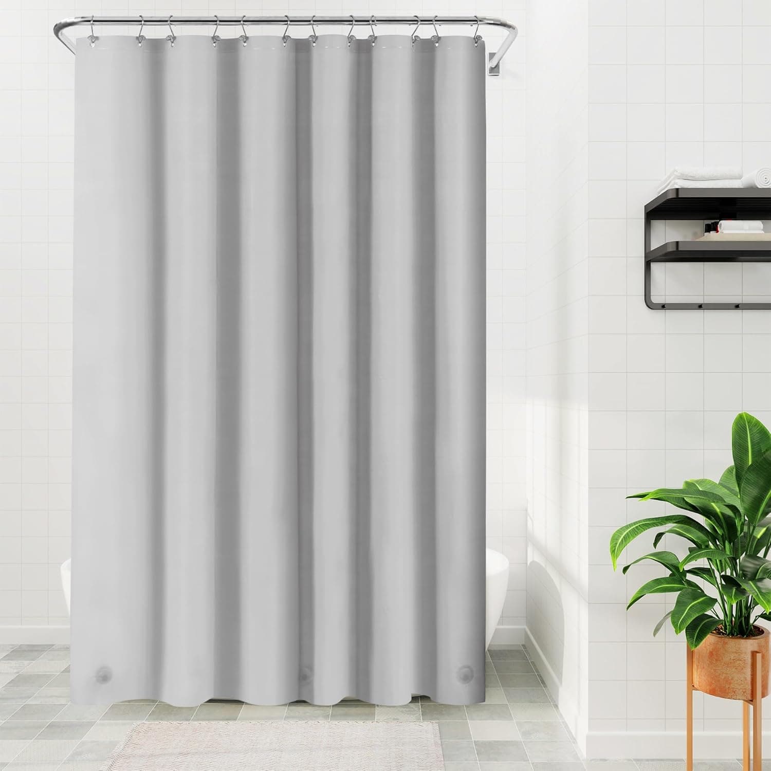 Barossa Design Extra Long Shower Curtain Liner with 3 Magnets - 72" x 84" XL, Waterproof PEVA Lightweight Show