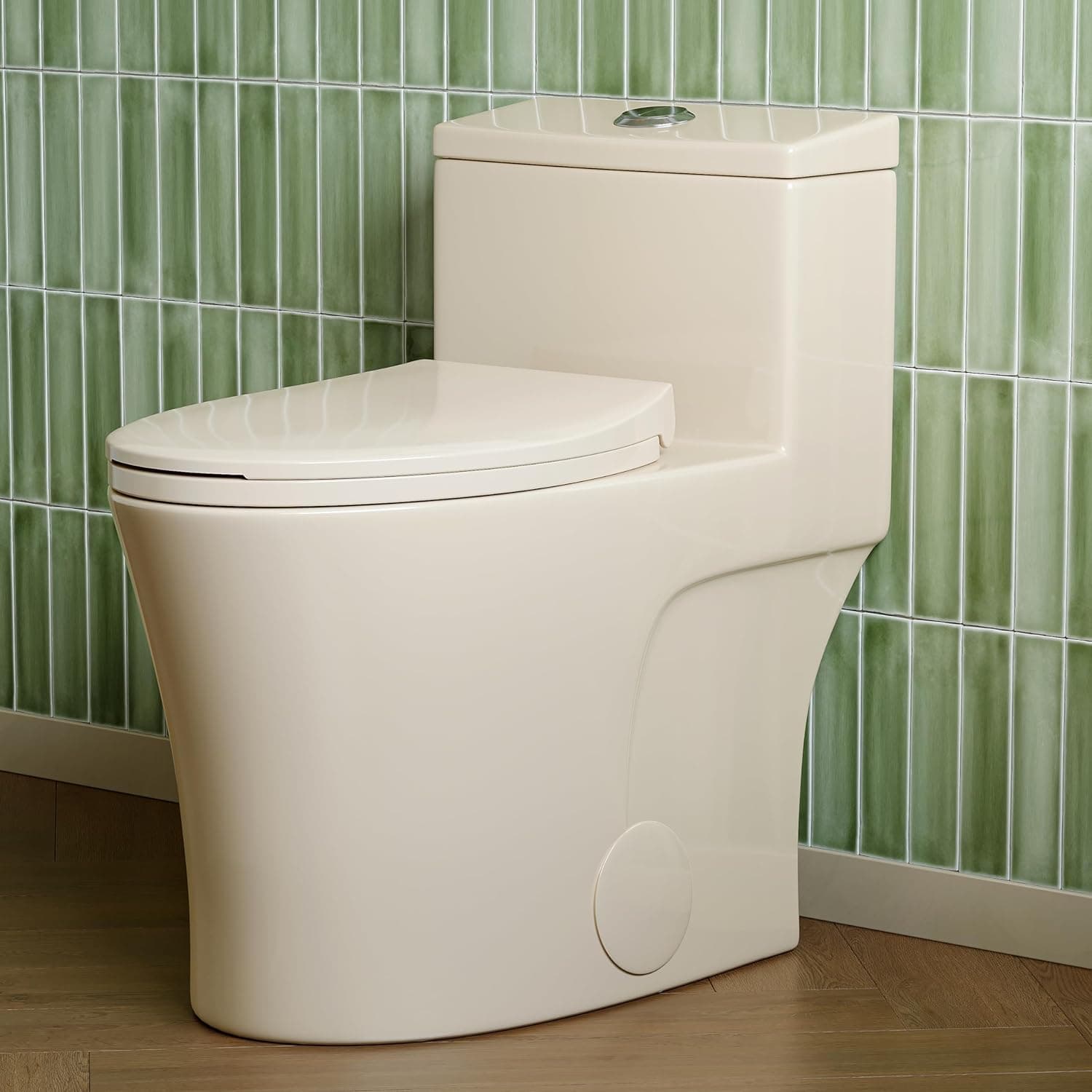 DeerValley Elongated One-Piece Toilet, 17 Inch ADA Comfort Chair Seat, Dual Flush 1.1/1.6 GPF