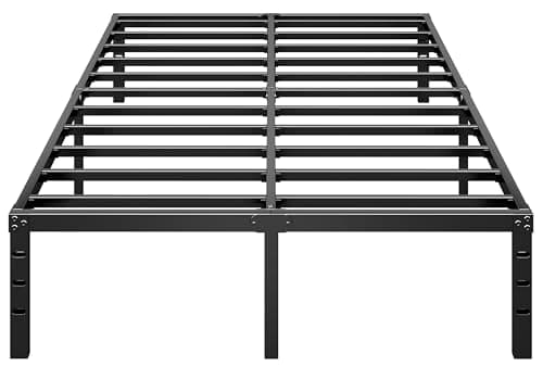 HLIPHA Metal Platform Bed Frame 18 Inch Tall,No Box Spring Needed,Full Size Bed with Heavy Duty Strong Support Slats,Easy to Assemble,Black