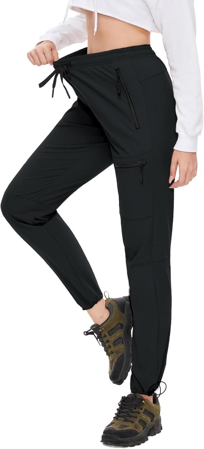 SEVEGO Womens Hiking Pants Tall Inseam 36" Athletic Cargo Pants Lightweight 4 Zipper Pockets