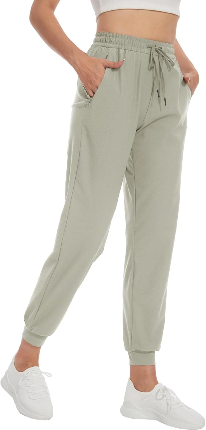 SEVEGO Women's 36" Tall Inseam Joggers Lightweight Sweatpants Zipper Pockets