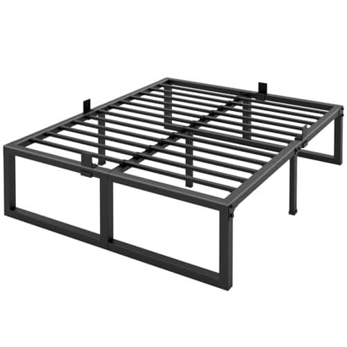 Yitong Angel 18 Inch Queen Bed Frame,3500 lbs Heavy Duty Metal Platform, Steel Slats Support/No Box Spring Needed/Noise Free/Non-Slip/Easy Assembly