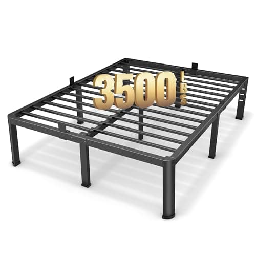 Superay 18 Inch King Size Metal Platform Bed Frame with Round Corners Leg