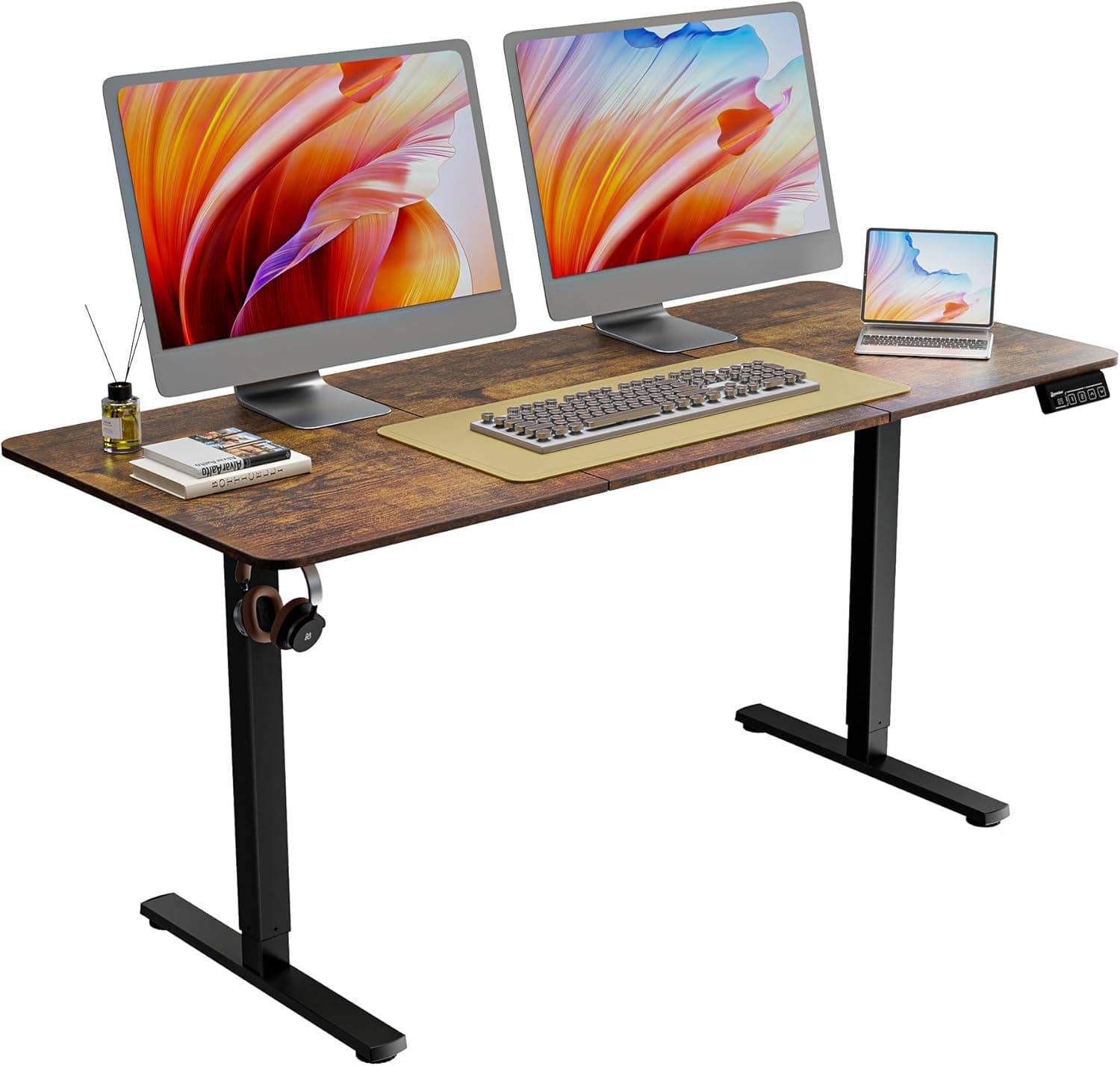ERGOMAKER 63" Electric Standing Desk, Adjustable Height Dual Motor Sit Stand Home Office Desk