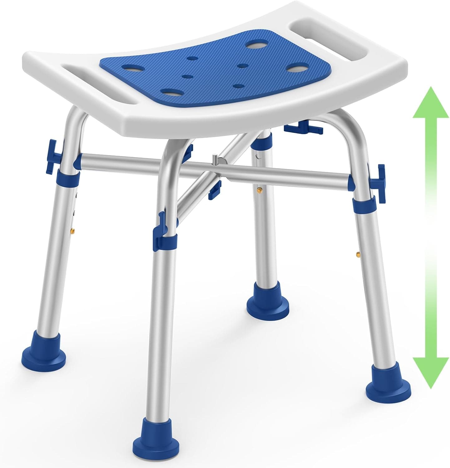 Loyoda FSA/HSA Eligible Heavy Duty Shower Chair for Inside Shower, 500lb Capacity, Height-Adjustable Shower Bench with Padded Seat