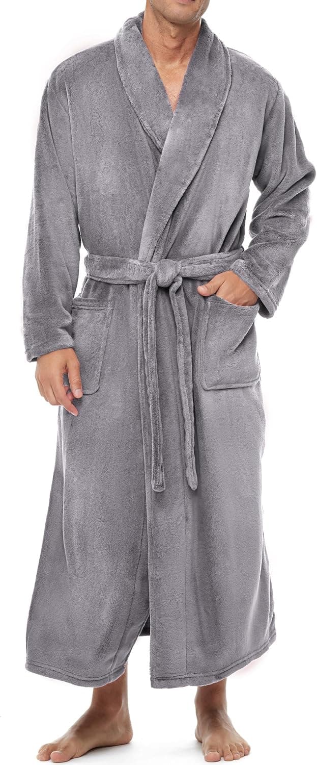 Alexander Del Rossa Long Men's Robe Full Length Big and Tall Bathrobe