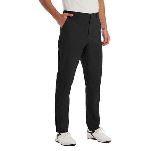 TALL MAXX Men's Tall Golf Pants 36"/46" Inseam - Classic-Fit Casual Chino Pants Black
