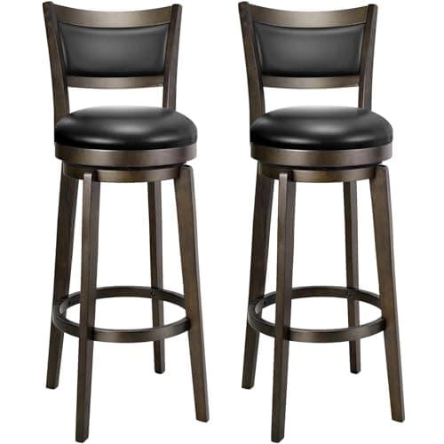 PrimeZone Swivel Bar Stools Set of 2, 34 Inch Extra Tall Bar Height