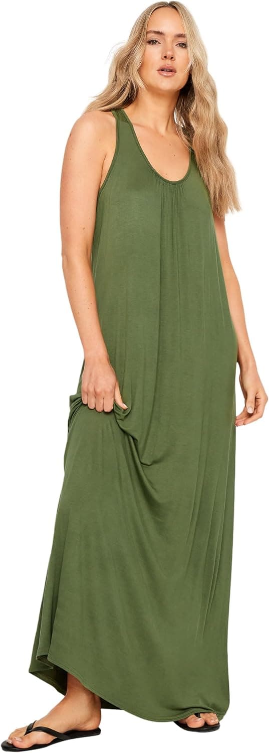 Long Tall Sally Women Tall Racer Back Maxi Dress (Blue)