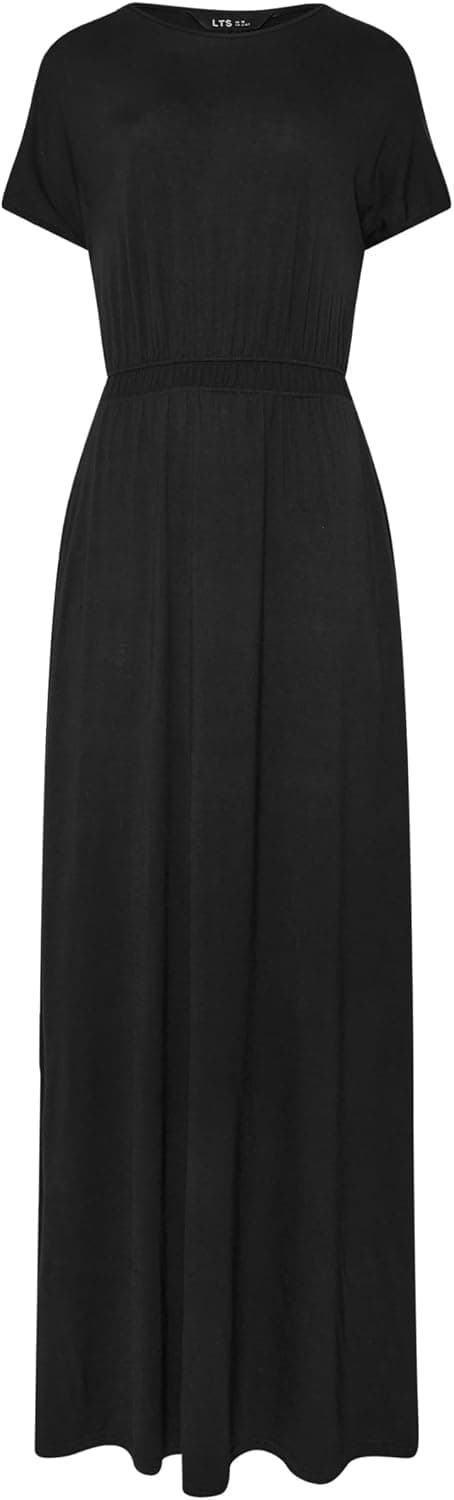 Long Tall Sally LTS Tall Shirred Waist Maxi Dress (Navy)
