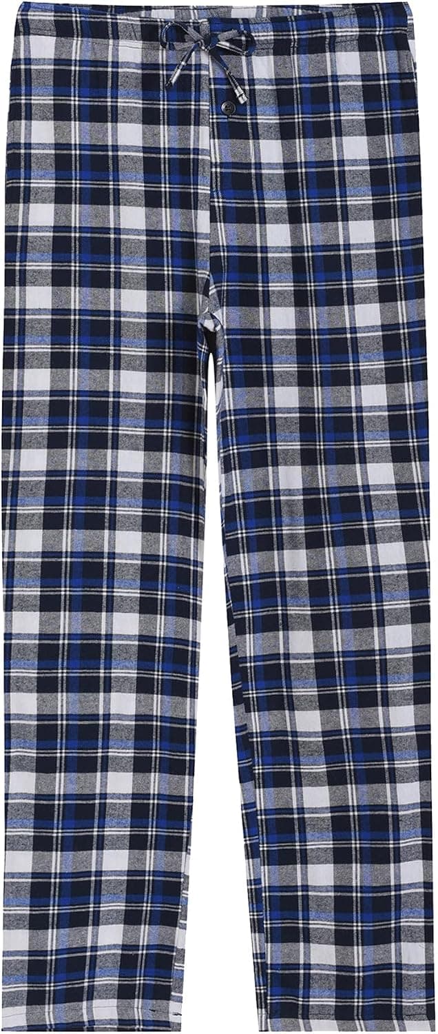 Latuza Men's 36'' Inseam Tall Flannel Pajama Pants Cotton Plaid