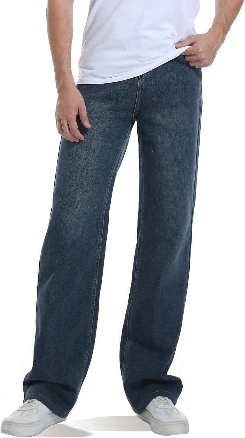 TALLGIRA Basic Jeans for Tall Men Big and Tall 36 Long Inseam Casual Loose