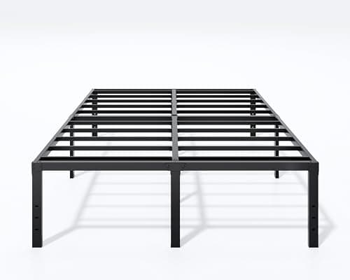 Metal Bed Frame California King Size 18 Inch with Underbed Storage Space | Cal King Bed Frame 18 Inch, No Box Spring Needed, Heavy-Duty Platform Mattress Foundation, Easy Assembly, Noise-Free, Black