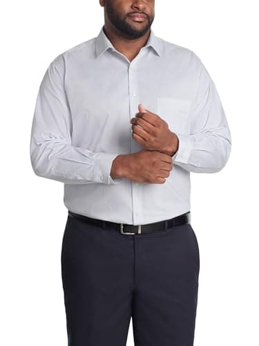 Van Heusen Men's Big Fit Dress Shirt Ultra Wrinkle Free Flex Collar Stretch (Big and Tall)