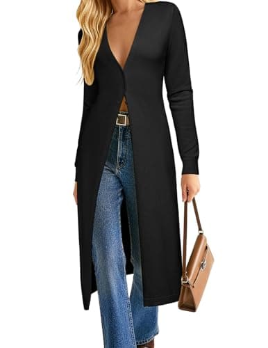 GRACE KARIN Womens Long Cardigan Trendy, Lightweight Knit Dusters Coat