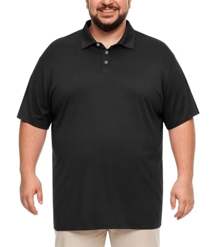 Kecols Big and Tall Men's Polo Shirt UPF 50+ Quick Dry Collared Golf Shirt